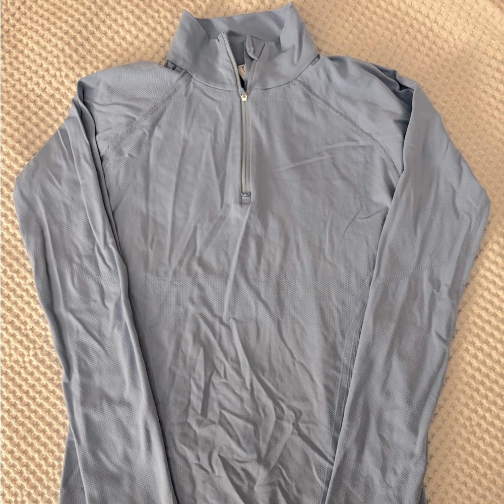 Athleta blue quarter-zip long-sleeve sport top